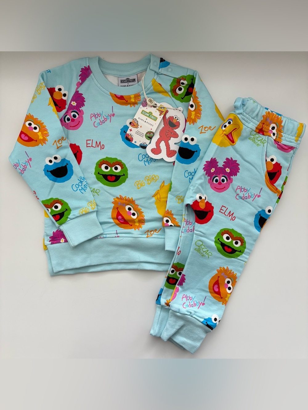 Bums & Roses Sesame Street Bamboo Jogger Set Size 18-24M